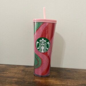 Starbucks Holiday 2020 Glitter Pink Swirl Venti Tumbler